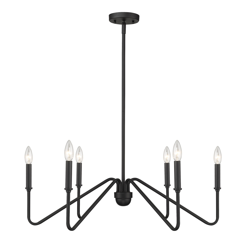 Yep by Golden Lighting Kennedy 6-light Chandelier in Natural Black